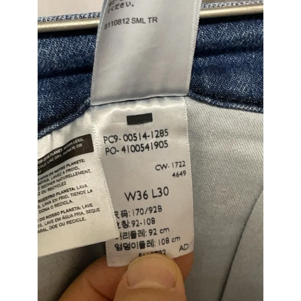 NWT Levi's 514 Jeans Men 36X30 Blue Denim Pants Straight Pocket Whiskered Cowboy